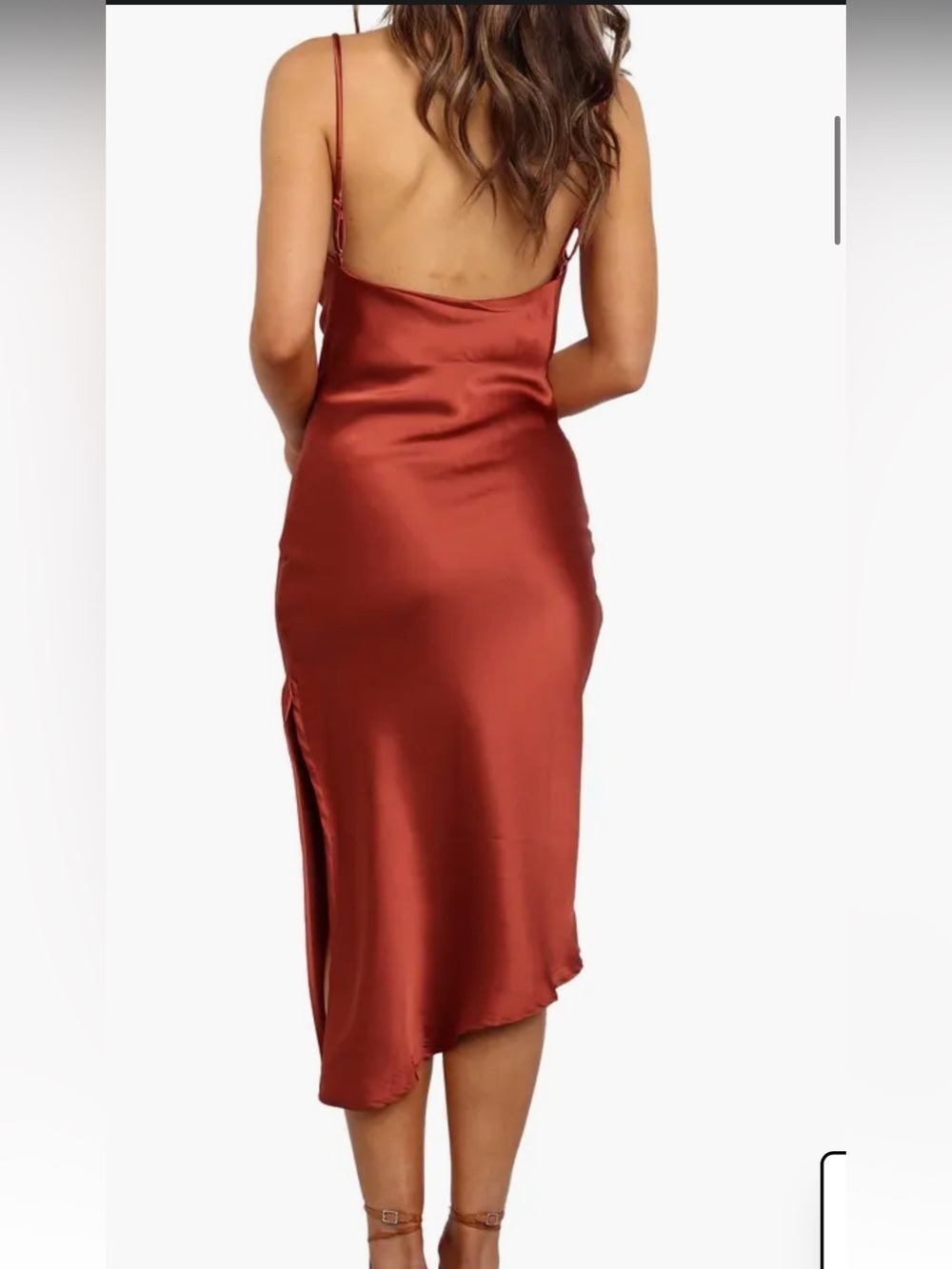 Petal & Pup Cyprus Satin Slipdress Color Rust Size 4 - Picture 3 of 13